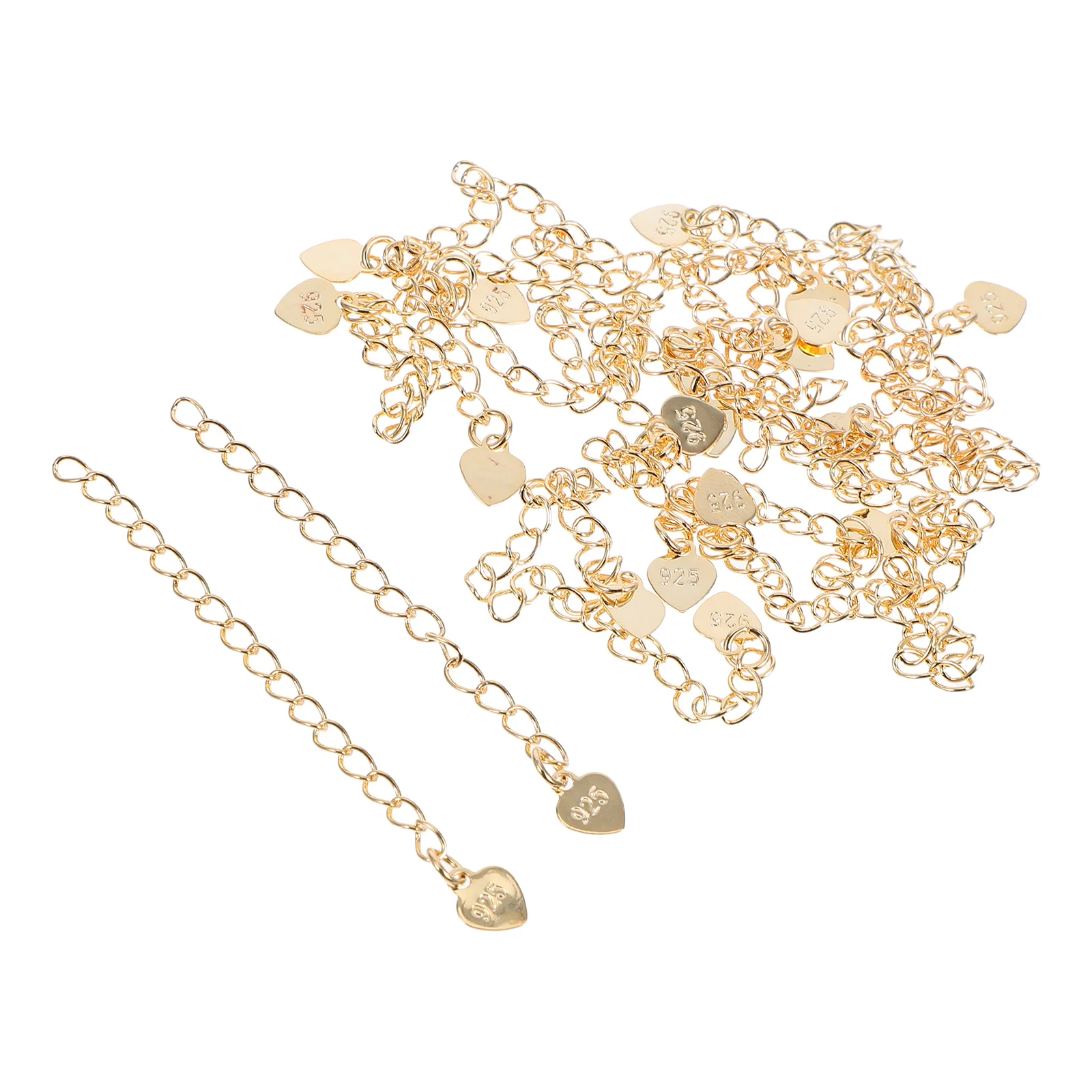 

20pcs Tail Chain Extender Heart Charm Bracelet Necklace Chain Extenders For Bracelet DIY Adjustable Length Jewelry Accessories
