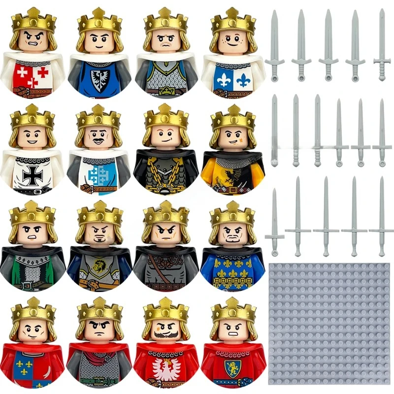 Mittelalterliche Europa-Militärfiguren Bausteine Römische Krieger Soldaten Burg Ritter Königliche Garde König Skelett Legion Bausteine – Detail 2