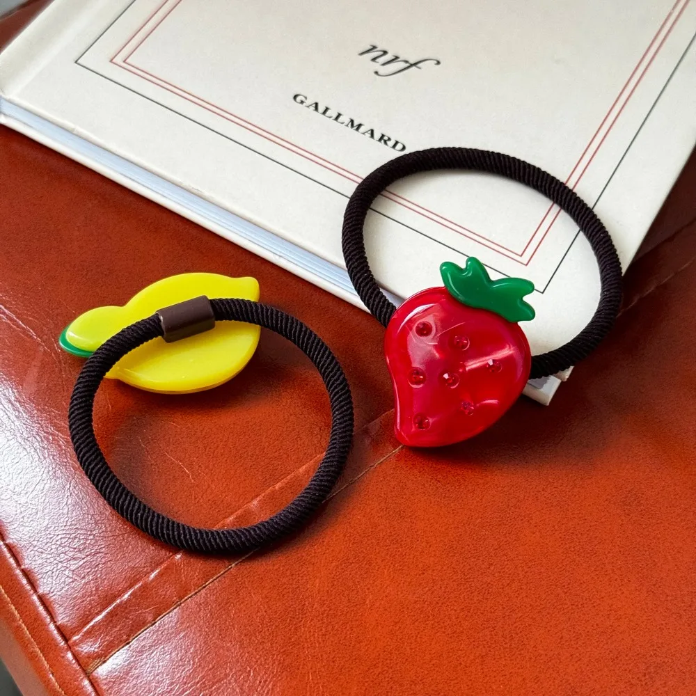 

Ponytail Holder Fruit Acetate Hair Rope Headwear Hair Ring Elastic Hair Band Hair Accessories Rhinestones Acetic Acid Hair Tie