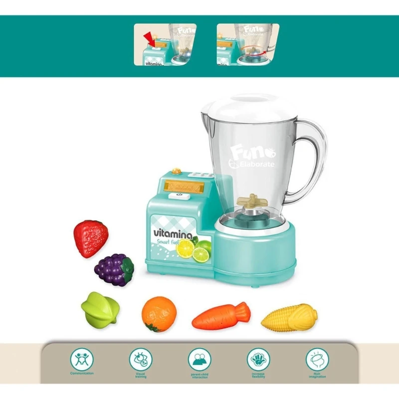 Juego cocina, juguete educativo, aprendizaje, cocina simulación, licuadora jugo, juego comida