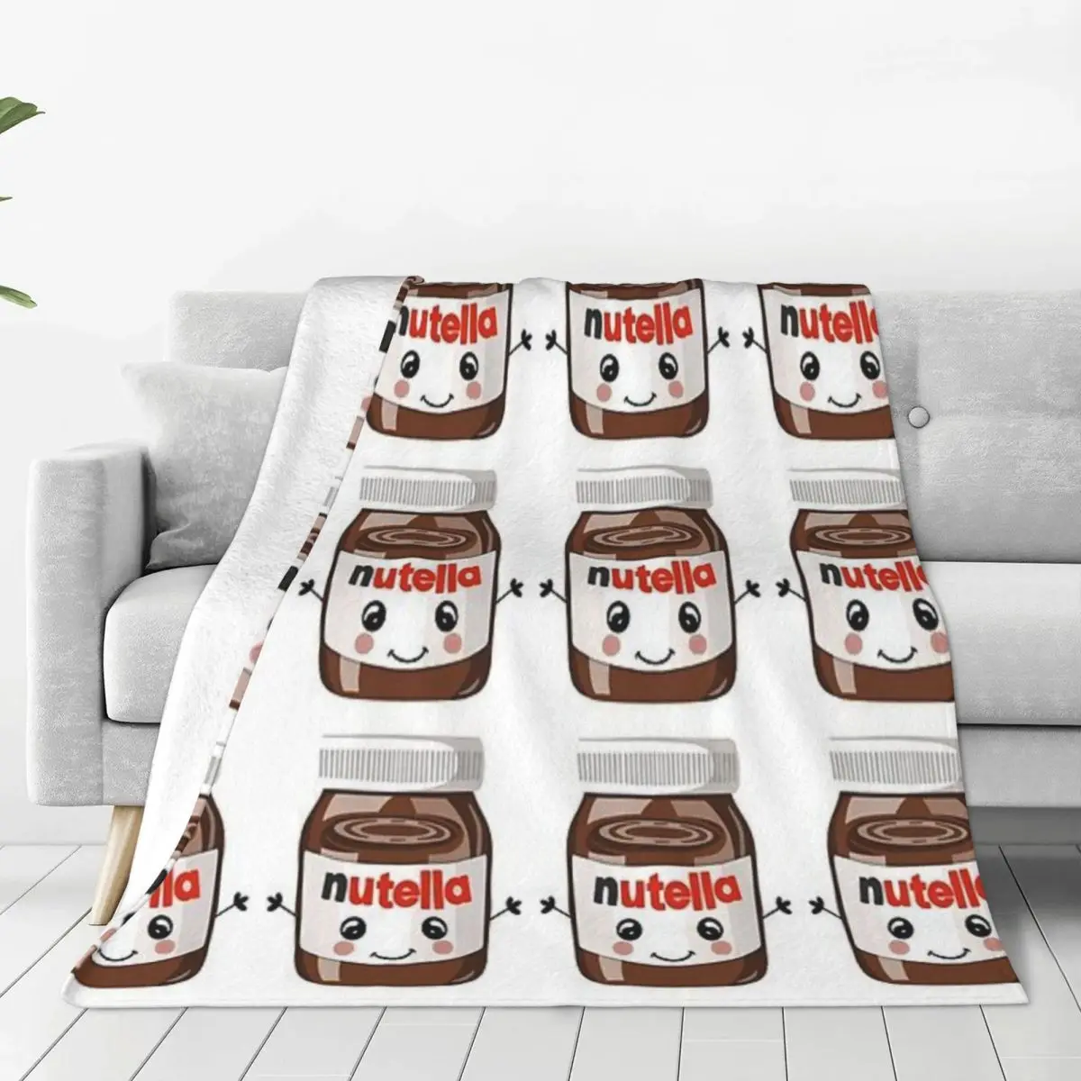 

Nutella Cutie Plush Flannel Blanket - Warm and Snuggly Fleece Throw for Couch, Bed, and Camping Adventures Any Time of Year