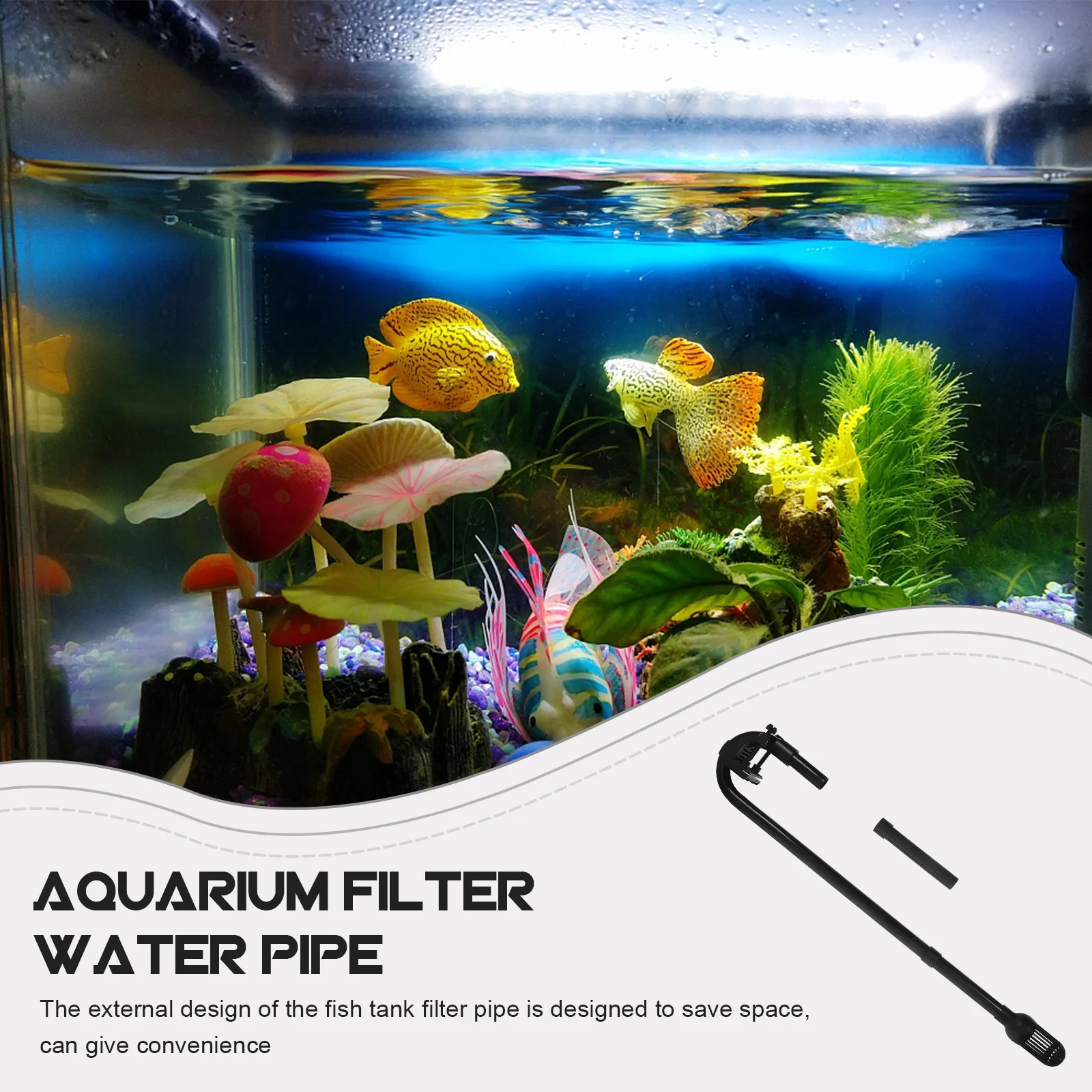 

Aquarium Tube Plastic Fish Tank Filter Water Pipe For External Filter System Space-Saving Durable Abs Flow Tubing
