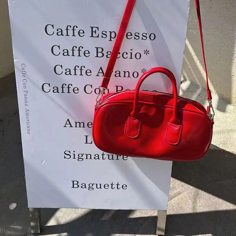 Sac fourre-tout en PU rouge pour femme, sacs initiés rétro vintage, sac sous les bras pour femme, sac à documents solide, sac classique tout match, mode commpiedmont