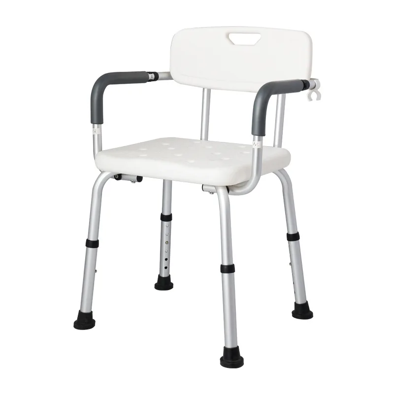 Adjustable Aluminum Bath Seat Shower Chair Safety Equipment for Elderly and Disabled Height Customizable Health Care Supplies