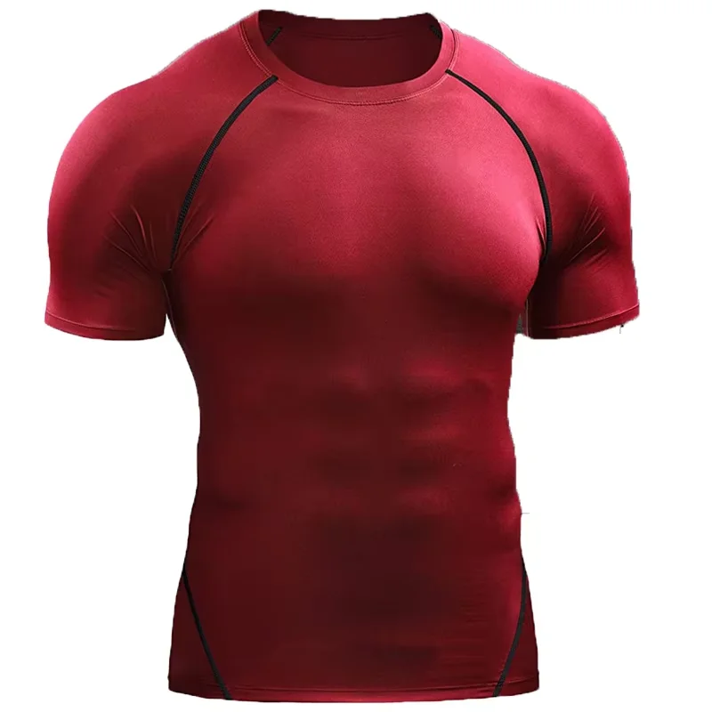 Fitnesskleding heren buitensport sneldrogend T-shirt met korte mouwen training pro running stretch nauwsluitende kleding yoga