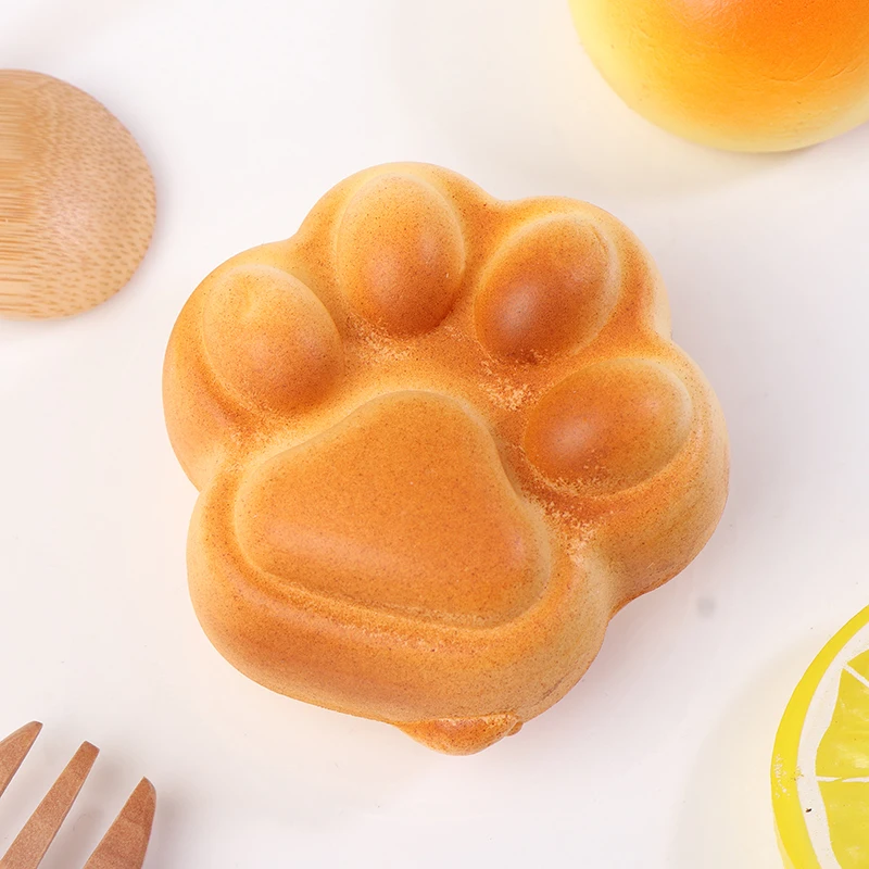 Slow Rebound Pinch Music Decompression Vent Toy Squishy Slow Rising Caramel Color Cat Claw Bread