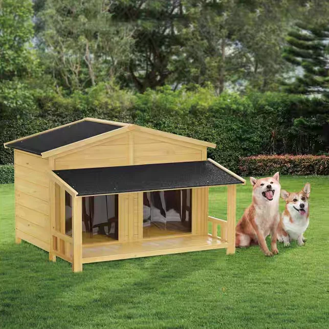 

Solid wood outdoor doghouse doghouse villa Wooden doghouse Warm waterproof rain and sun protection Small and medium-sized dogs