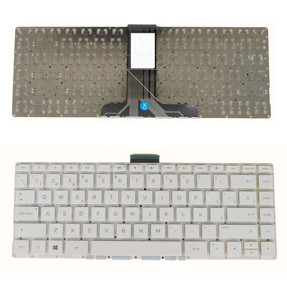 

Spanish Laptop Keyboard for HP Stream 14 Pro G3, 14-ax 14-ax000 14t-ax000 14-cb 14-cb000 14-cb100 901658-071 NSK-CX3SQ, White