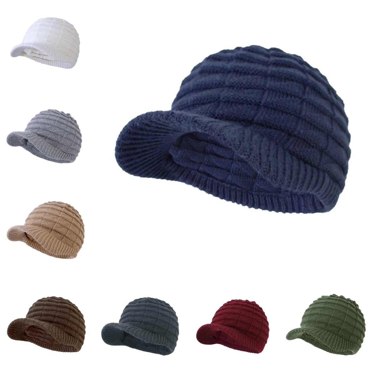 Simple and Versatile Winter Hat Soft Touch Solid Color Windproof and Stretchable Duck Tongue Knitted Hat Unisex Outdoor Warm Hat