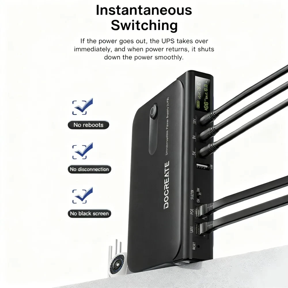 New 5V/9V/12V/15V/24V Cat Monitor Backup Uninterruptible DC Power Supply Charger DC1018L Router Cell Phone UPS Without Battery