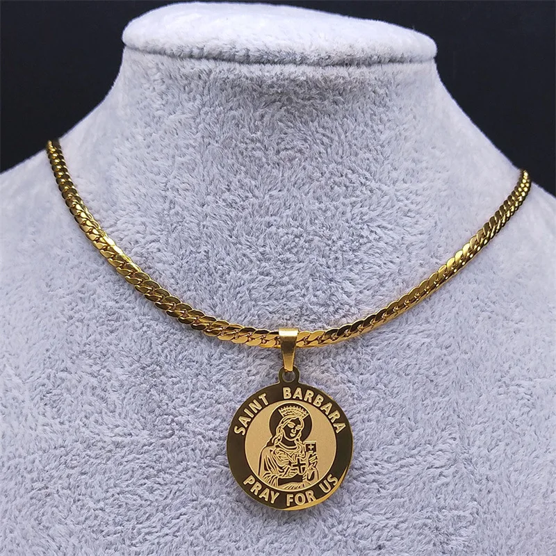 Sincere Faith Carving A Portrait of The Virgin Mary Stainless Steel Bead Chain Necklace UNISEX Talisman Jewelry Necklace