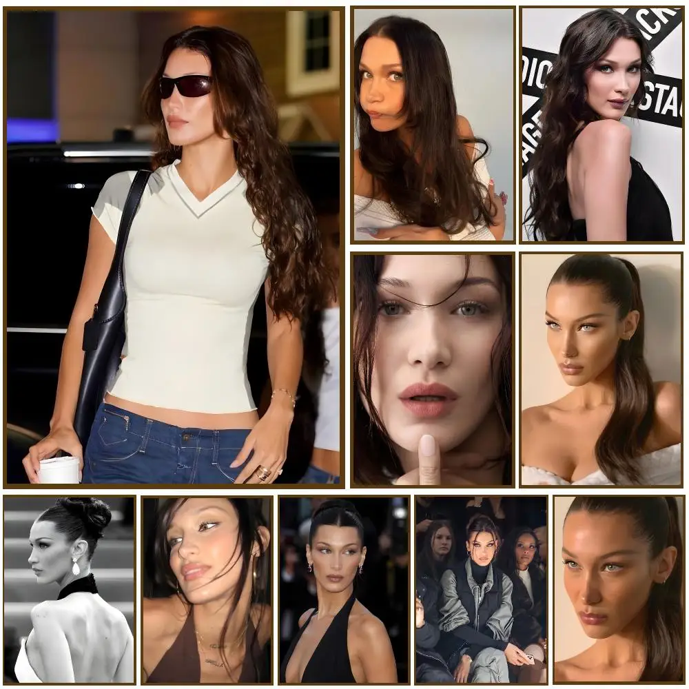 Supermode B-Bella Hadid Poster Self-adhesive Living Room Bedroom Party Bar Decor Moisture-proof Fade-resistant HD