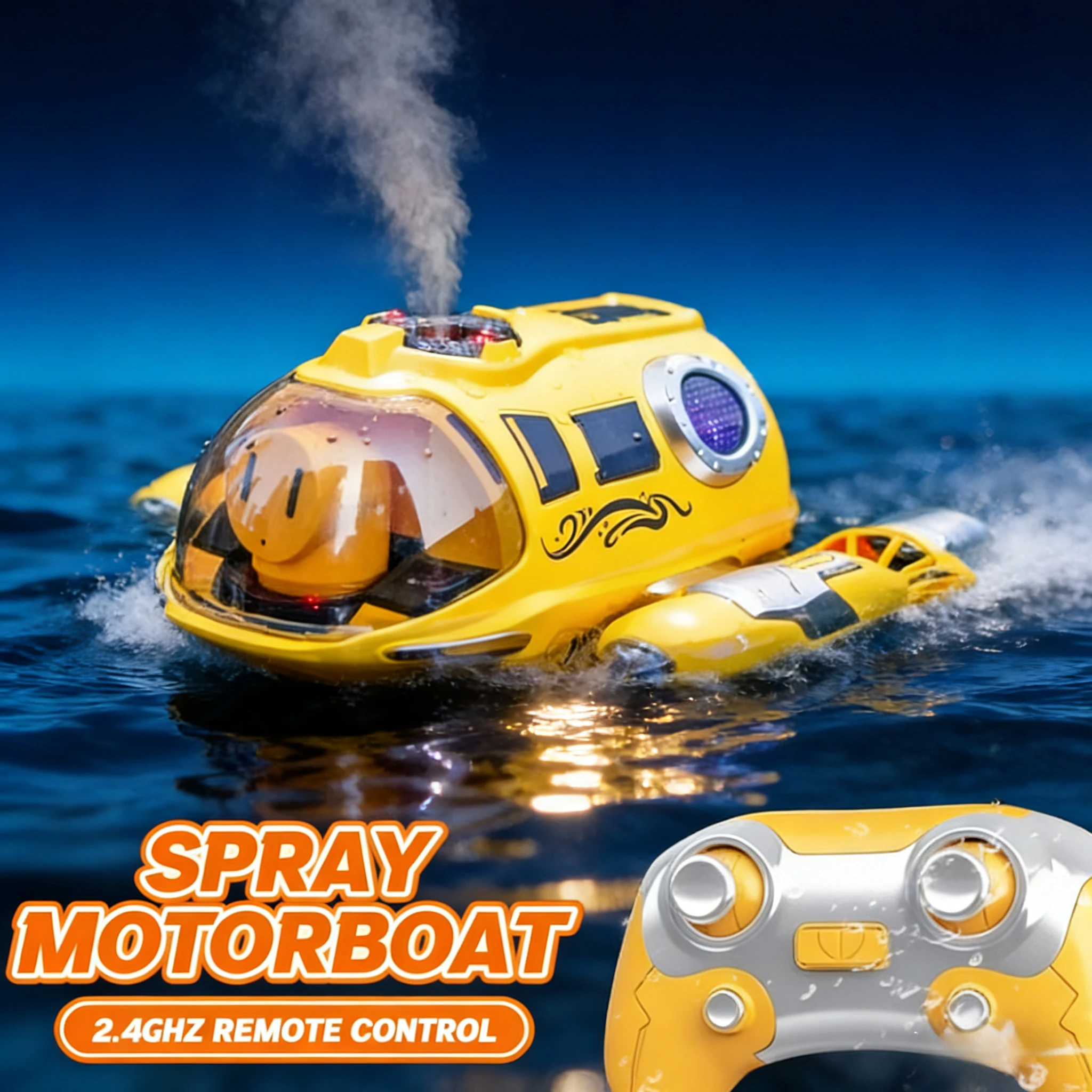 2.4G RC Spray-onderzeeërboot – elektrische waterdichte motorboot met verlichting |   Kerstcadeau voor kinderen