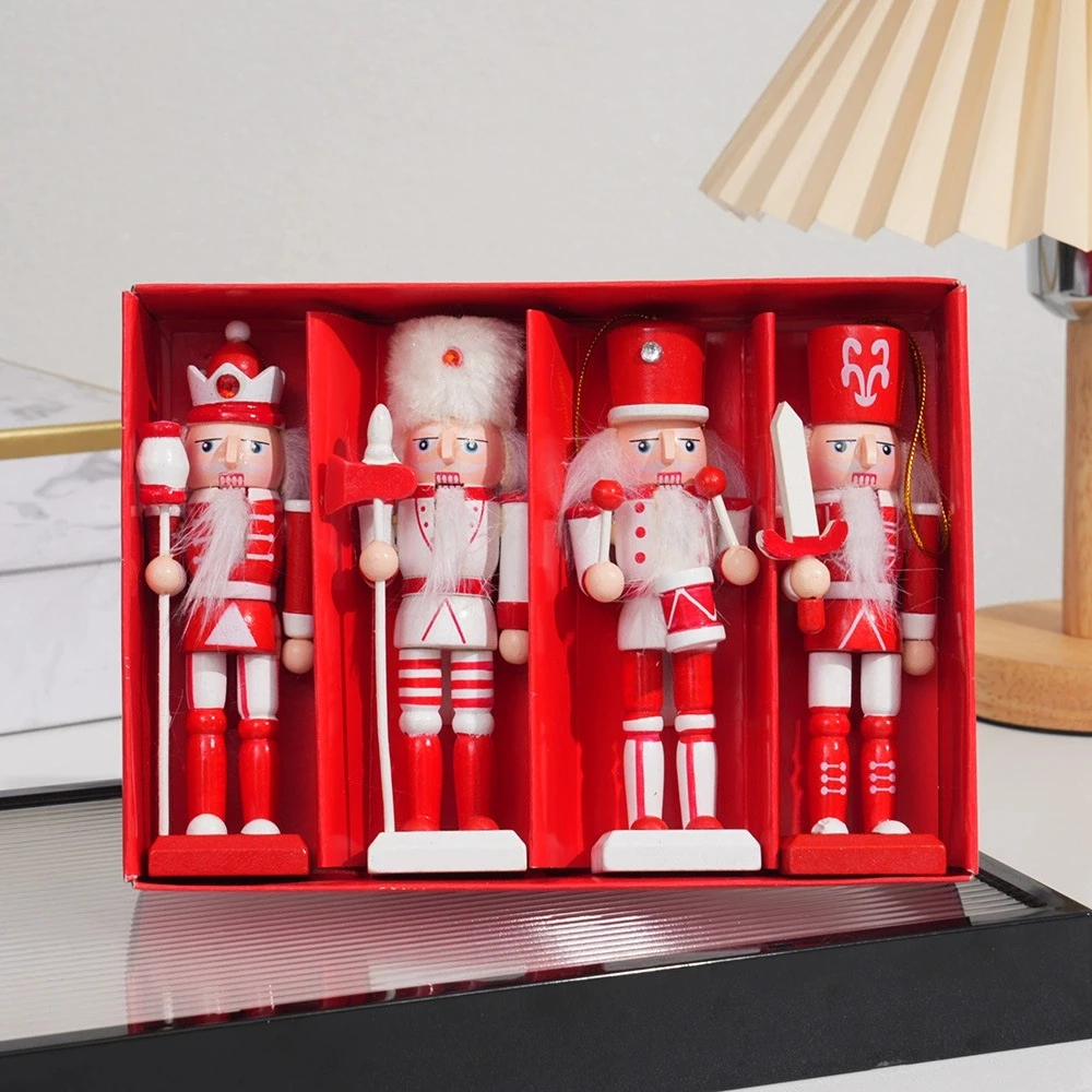 Nutcracker 12.5CM Soldier Room Living Room Home Decor Wooden Doll Ornament Hanging Christmas Decoration