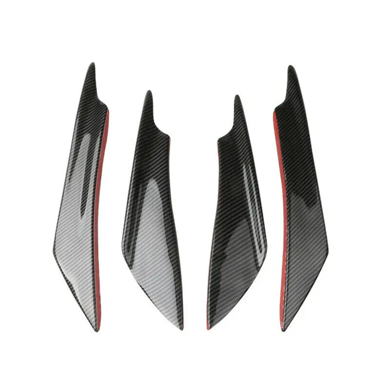 Universal Car Accessories Front Bumper Canards Splitter Diffuser Spoiler (can Fit Honda Civic Fk7 Fk8) Black Carbon Fiber Look