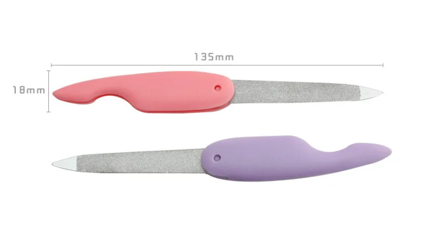 Fashion Cartoon Vouwen Nagelvijl Metalic Rvs Fold Purple Cuticle Lime Een Professionel Tool