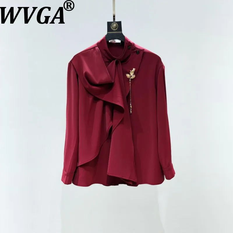 

Мужская рубашка с длинным рукавом и асимметричным воротником-стойкой, новая коллекция весна-осень, с декоративной лентой, высококачественная, трендовая, модель Ins W18960