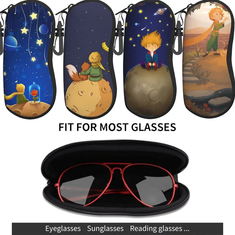 

Anime Cartoon Little Prince Glasses case zipper sunglasses bag travel printed soft shell storage glasses case for men women