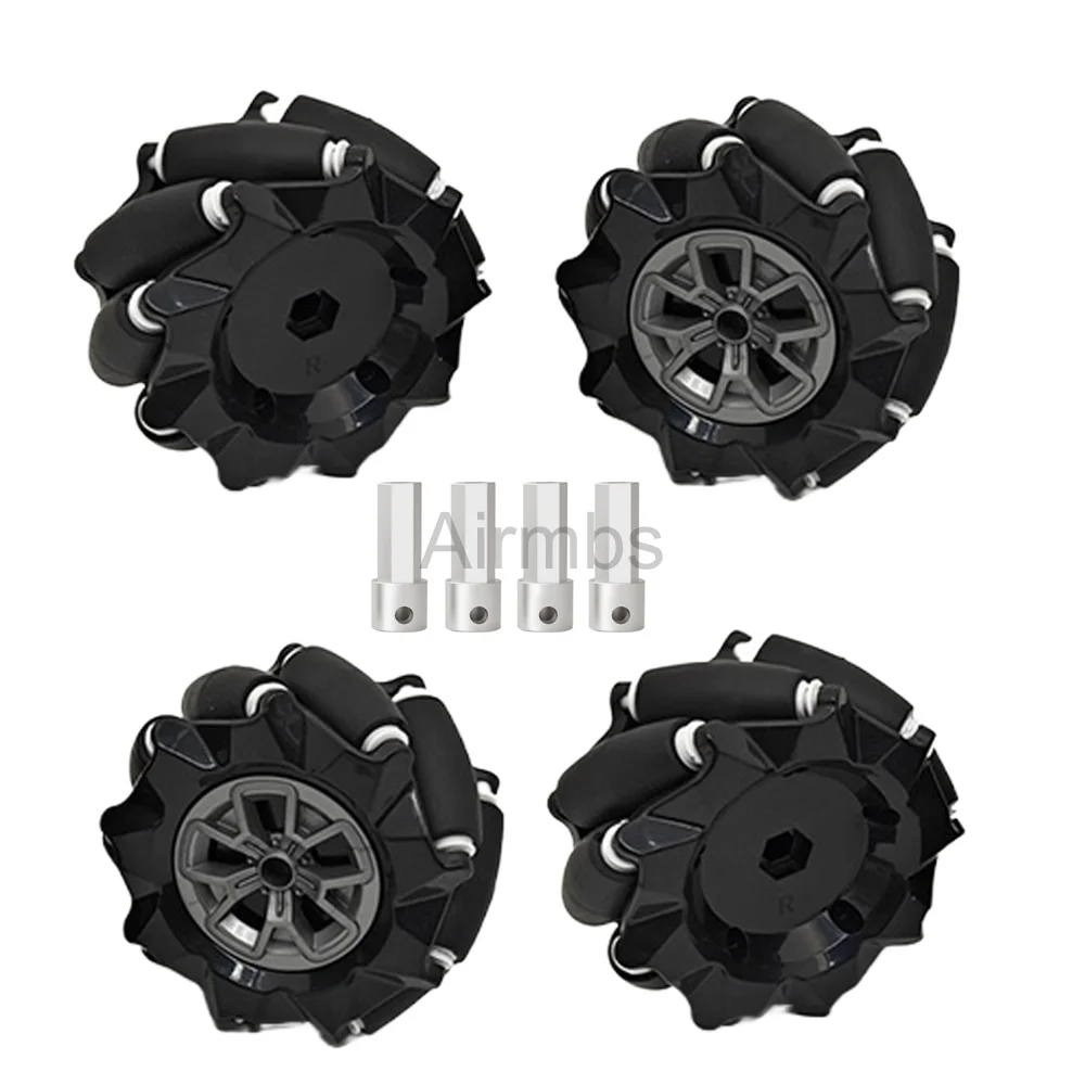 High Quality 20KG 4WD 97MM Mecanum Wheel Omni Tires with 4/6mm Couplings for ROS Robot Car Chassis DIY Toy Parts