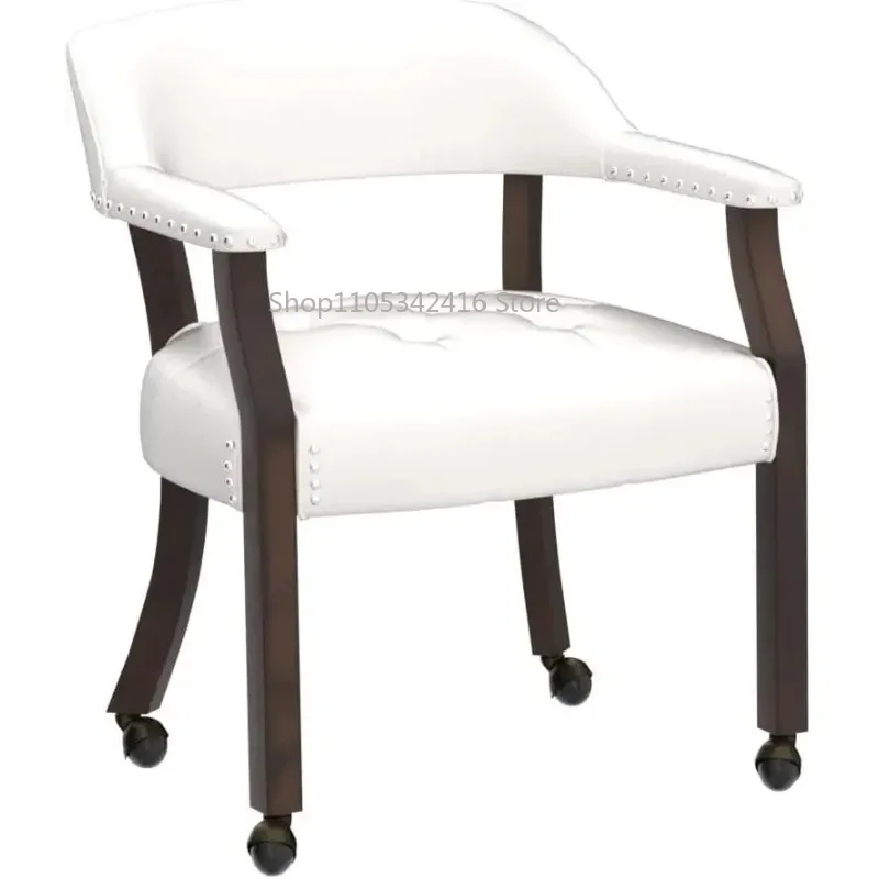 Dining Captain Chairs with Casters, Rolling Kitchen Table Chairs & Poker Dinette Chairs with Wheels​