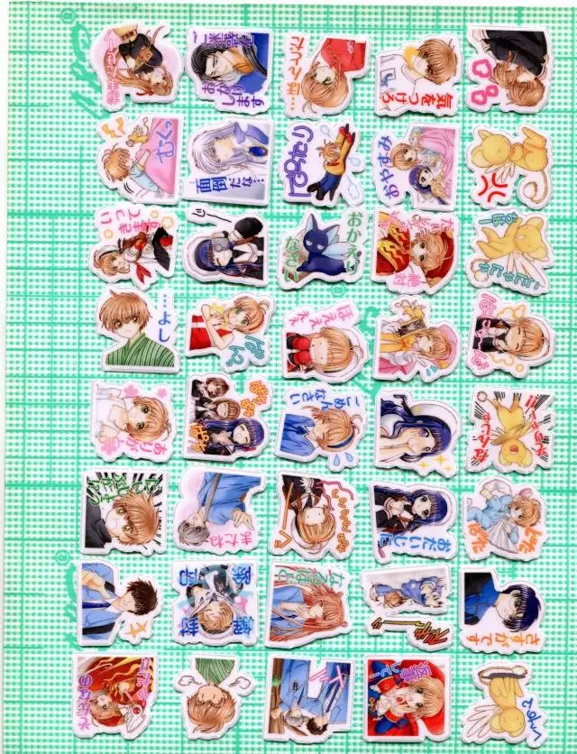 40 قطعة بطاقة ساكورا 2-3 سنتيمتر ملصق لطيف ذاتي الصنع Z625