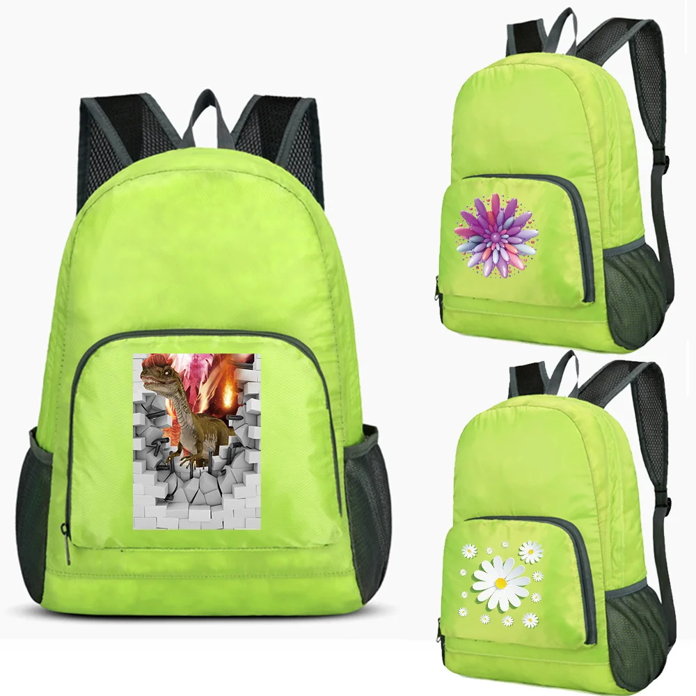 2026 New Backpack Women's Portable Foldable Daypack Travel Hiking Mountaineering Pack Organizer 3D Pattern Men Sports Backpacks