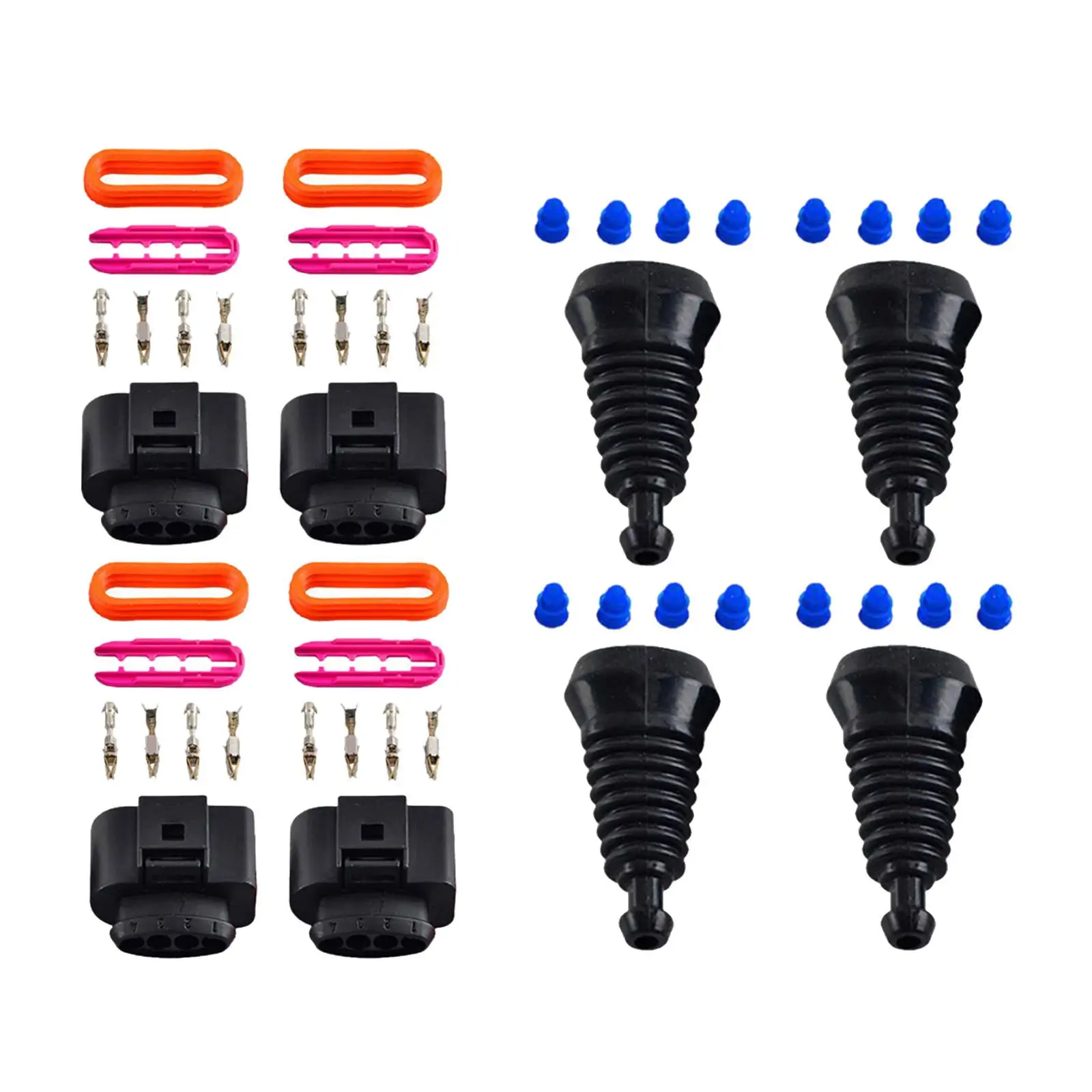 Ignition Coil Connector Wiring Harness Plug Repair Kit Heavy Duty Metal Plastic Durable Replacement for A4 A6 A8 1J0973724
