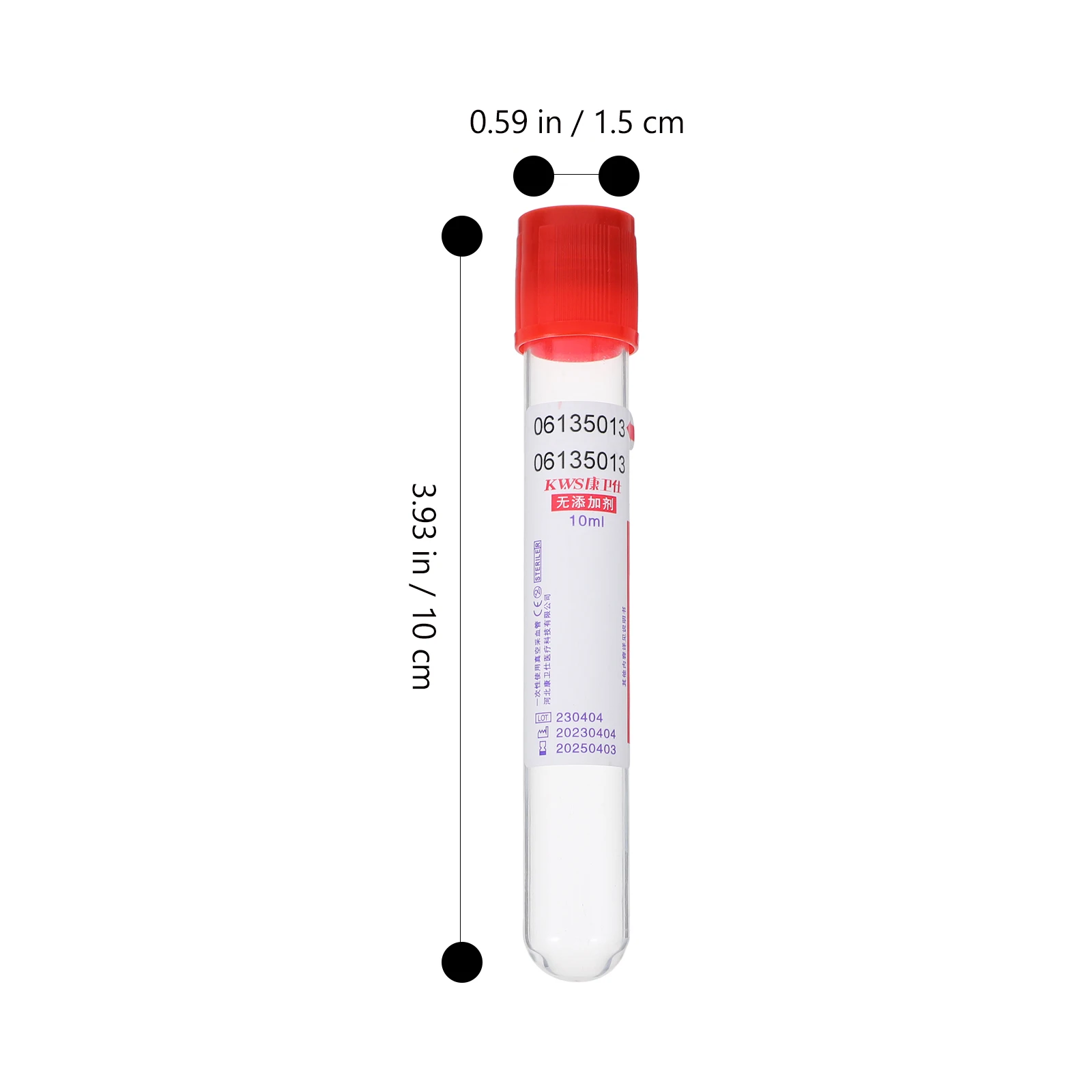 Tube Collecteur de Sang de Poulet, Équipement de Laboratoire, Tubes à Pression Négative en Verre, Tête de Colle, 10ml, 100 Pièces