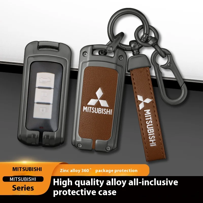 Car Zinc Alloy Key Case Bag Metal Key Shell For Mitsubishi Outlander Pajero L200 Triton Colt Lancer EX Evolution X Ralliart Asx