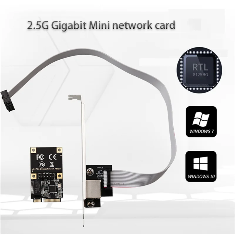 Pratico set di adattatori di rete Ethernet per computer desktop Scheda di rete Mini Pcie Gigabit da 2,5 G Gioco server RJ45 Adattatore LAN RJ-45 K