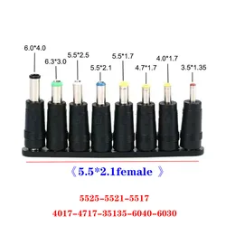 DC Power 5.5*2.1 female to 3.5*1.35 4.0*1.7 5.5*2.1 6.0*3.0 5.5*2.5 male plug Converter Laptop Adapter connector