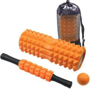 Fitness Foam Roller, Yoga Block, Spiked Roller, Muscle Relaxation Roller, Calf Slimming Massager, Langya Roller Set