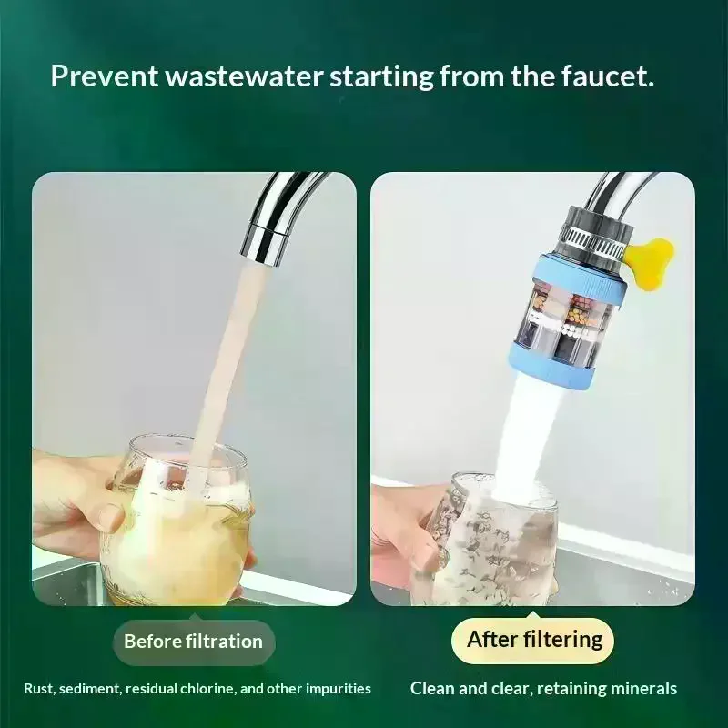 Faucet Extender With Filter 360 Degree Bendable Anti Splash Tap Kitchen Sink Water Purifier Aerator Flexible