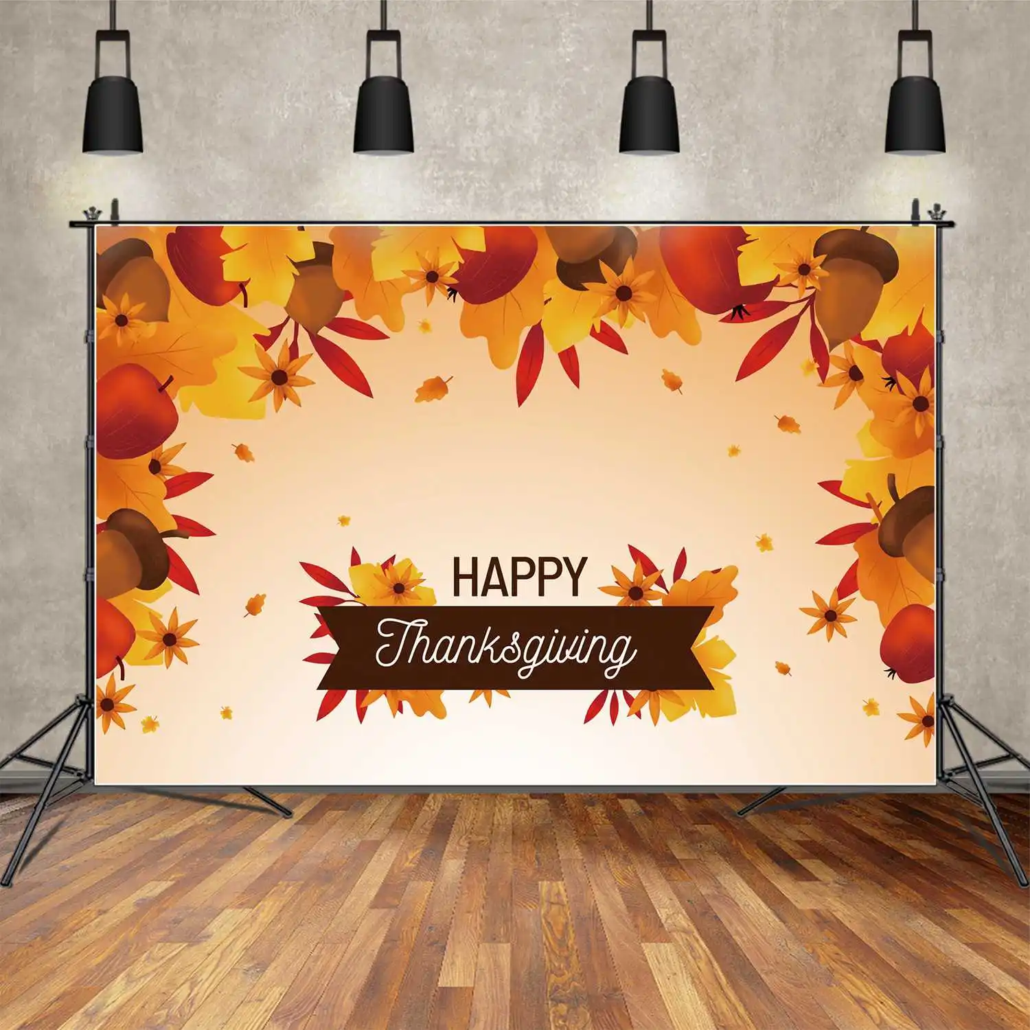 MOON.QG-Decorações De Contexto, Adereços De Festa De Feliz Ação De Graças, Photo Booth, Folhas De Bordo De Outono, Porca, Bandeira De Frutas