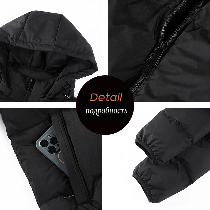 New Winter Men Warm Waterproof Parkas Jacket Vests Coat Mens Autumn Hooded Casual Brand Windproof Outwear Hat Parkas Jacket Male