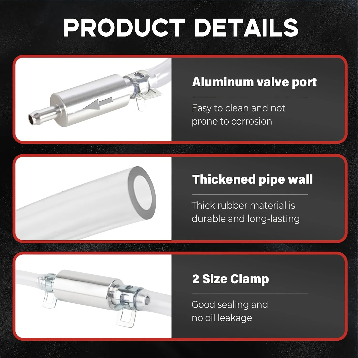 Brake Bleeder Hose- One Way Check Valve Tube Bleeding Tool Kit for Motorcycle Clutch