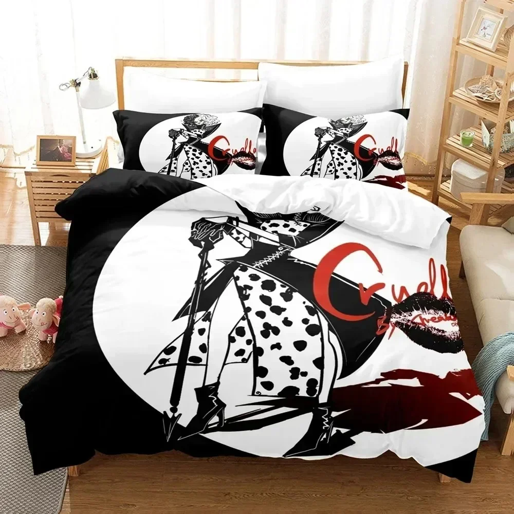 Cruella De Vil 3D NEW Duvet Cover Pillowcase Bedding Set Adult Boy Girl Bedroom Decoration Children Single Double Large