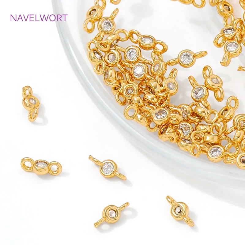 

коннекторы для бижутерии 18-каратное позолоченное с цирконовыми разъемами для изготовления ювелирных изделий, подвески из латуни, принадлежности для изготовления сережек своими руками, разъем для ювелирных изделий