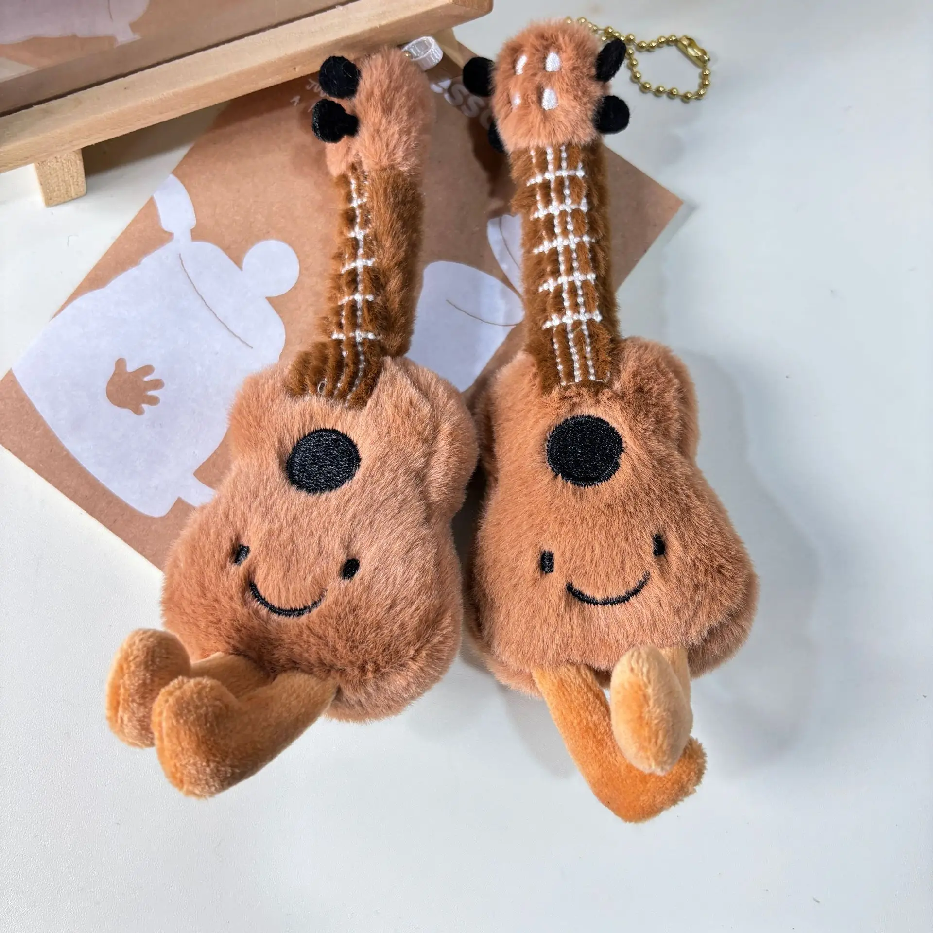 

Cartoon Musical Instrument Doll Series Plush Pendant Cute Doll Lifelike Guitar Plush Bag Hanging Decor Creative Holiday Gifts