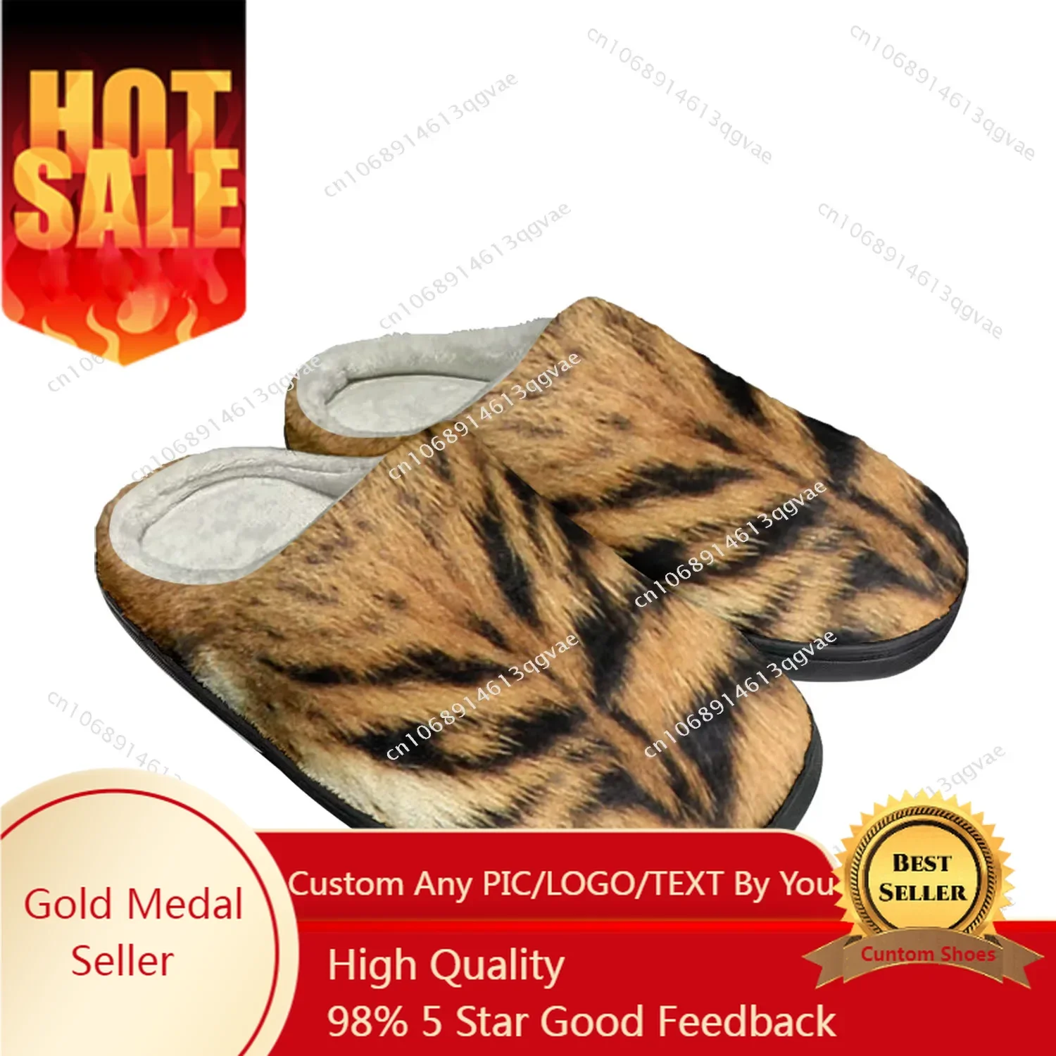 

Tiger Stripe 3D Print Home Cotton Custom Slippers Mens Womens Sandals Tide Printed Causal Plush Bedroom Shoes Thermal Slipper