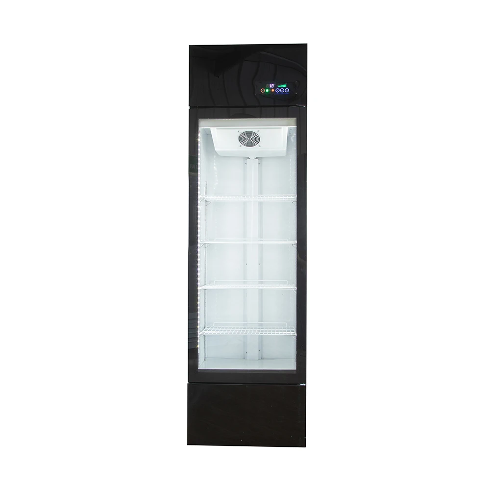 Led Light Vertical Bar Freezer Soft Drinks Beverage Cooler Refrigerator Showcase Glass Door Upright Commercial Beverage Cooler
