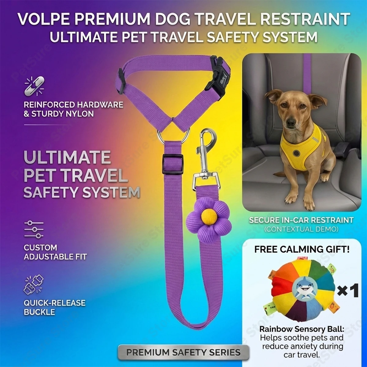 New Dog Seat Belt for Vehicle Secure Pet Car Tether Safety Leash for Dogs In Vehicles Dog Seatbelt Tether Christmas Gift
