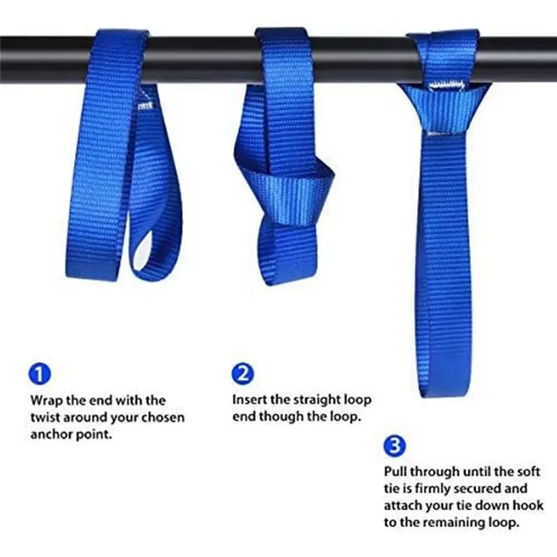 DT39 8-Pack Heavy Duty Soft Loop Tie Down Straps 1800lbs Load 4800lbs Break Strength for Cargo Handling
