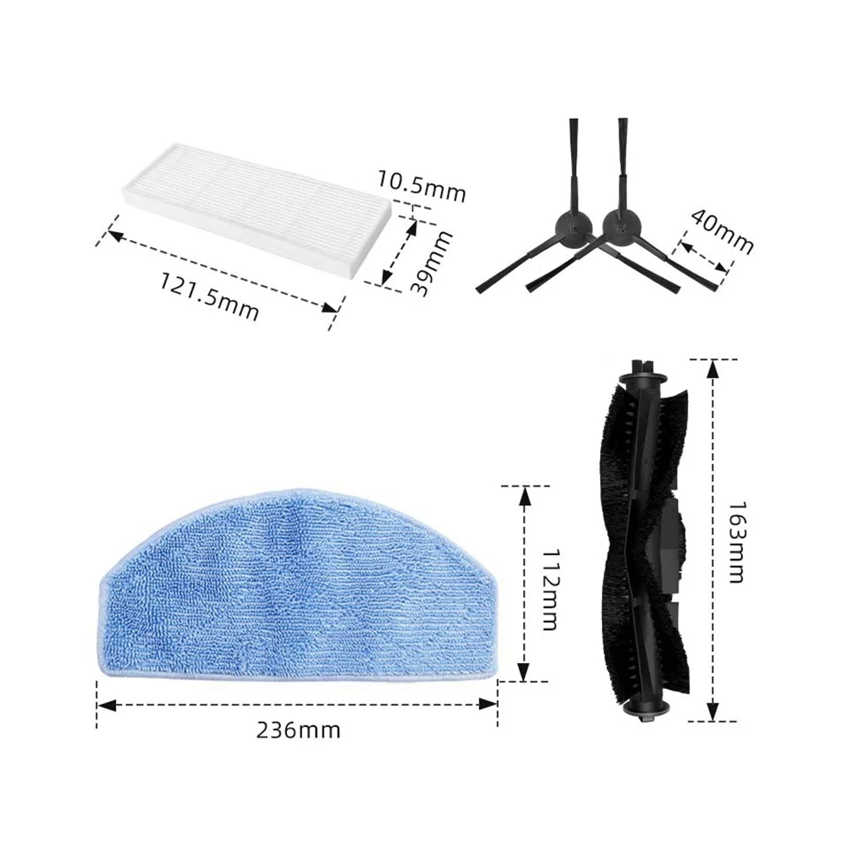 Kit De Peças De Reposição Para Tikom G8000 Pro, HONITURA G20, Robot Vacuum, Peças De Reposição Acessórios