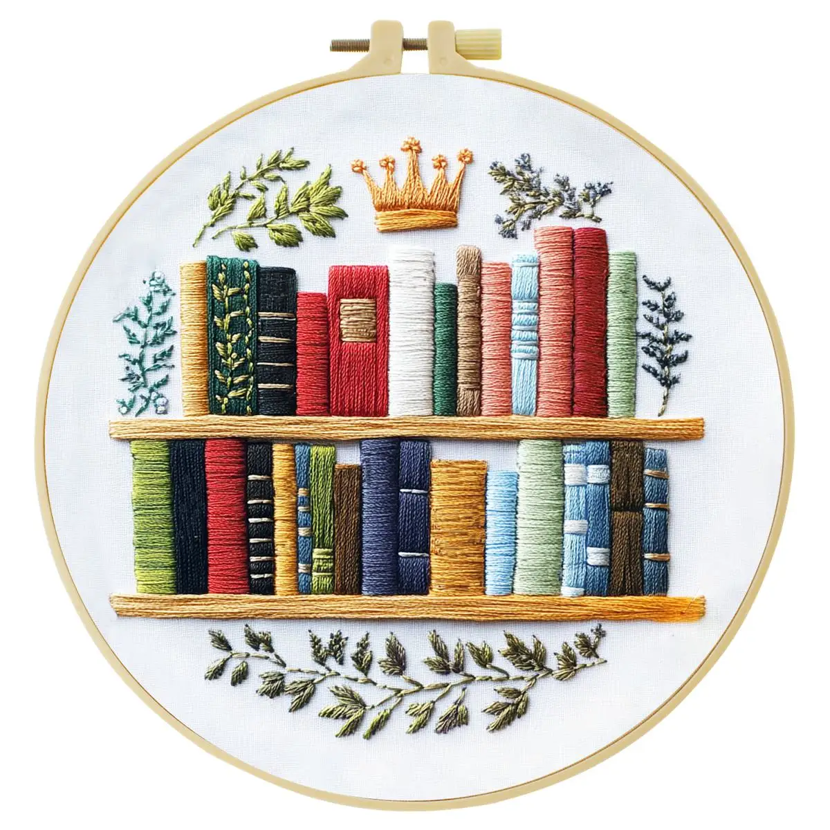 1 Stück 20X20CM/15X15CM 7,87/6,3 Zoll Bücherregal Stickerei Starter-Kit DIY-Kit DIY-Stickerei-Set Handarbeiten Malerei – Detail 3