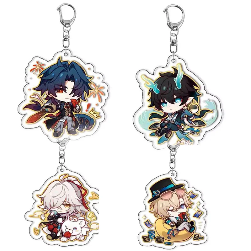 Honkai Star Rail Keychain Cute Blade Himeko Dan Heng Pendant Key Chain Kawaii Figures Keyring Bag Accessories Arcylic Jewelry