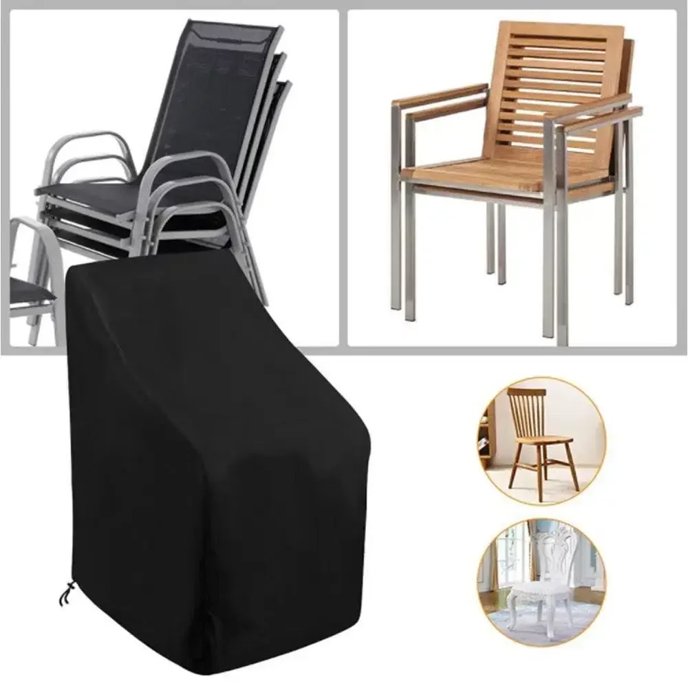 Housse anti-poussière pour chaise empilée, sac de rangement, protection pour meubles de jardin d'extérieur, organisateur de chaise étanche et anti-poussière de haute qualité