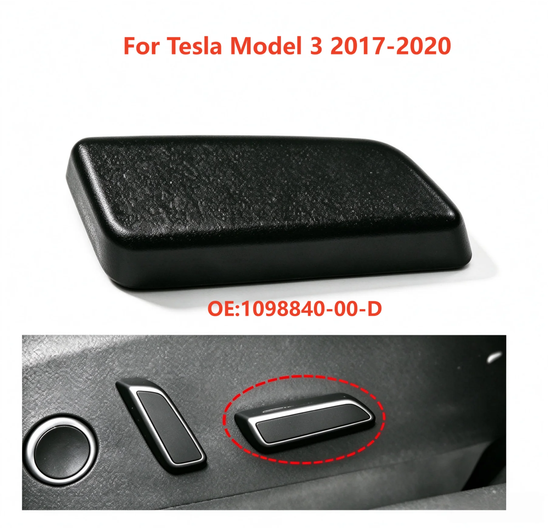 Car Seat Forward Control Switch Button 1098840-00-D For Tesla Model 3 2017-2020 Driver Left Side Seat Cushion Adjust Button