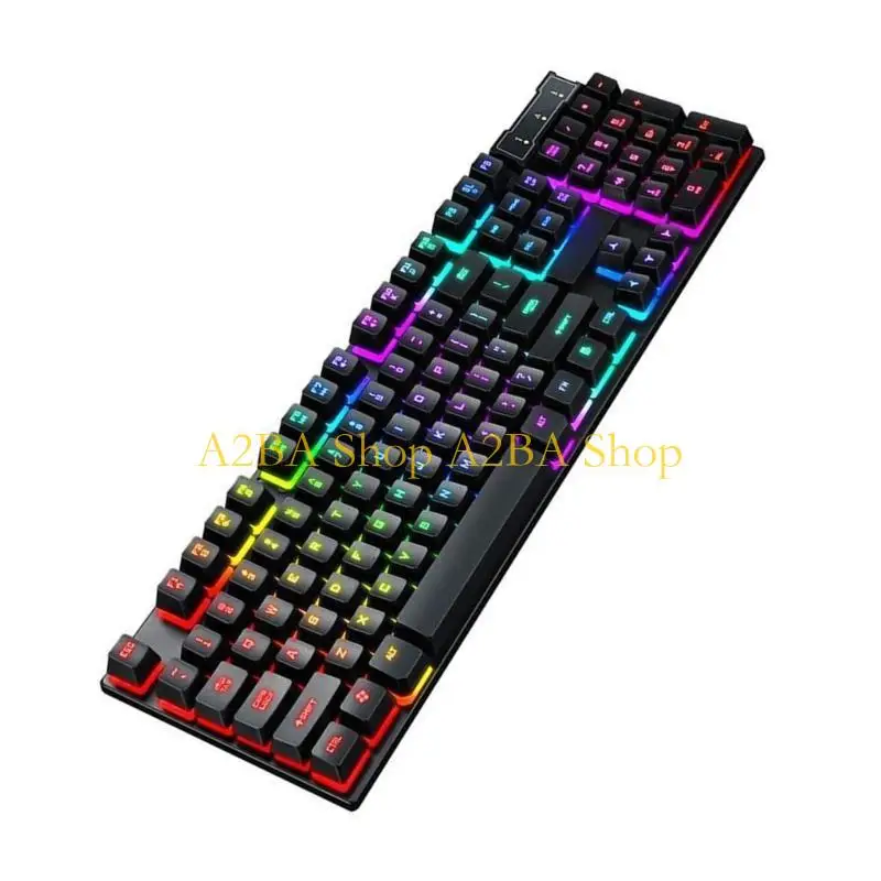 

A2BA 104Key USB-шнур Клавиатуры RGB-освещение Плавающая клавиша Защита от брызг Механическое ощущение для всех пользователей