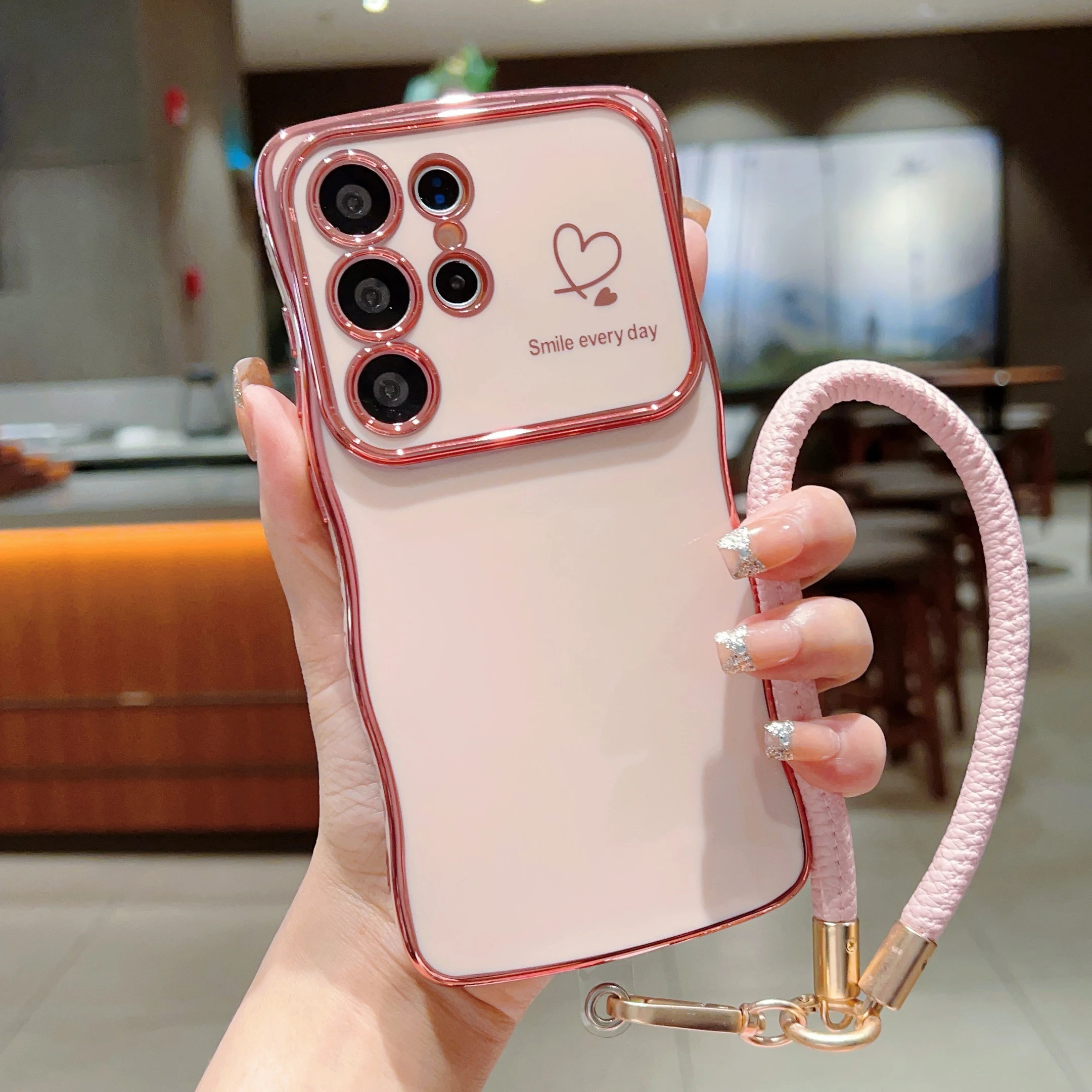 

Phone Case for Samsung Galaxy S22 S23 Ultra S24 S25 Plus FE Protective Case Charm Lanyard